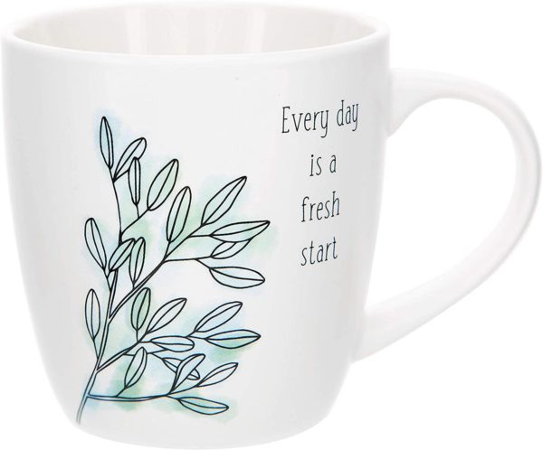 Pavilion Gift Company Every Day Is A Fresh Start Start-17oz Coffee Cup Mug & Coaster Cap Set | 17 oz | WhitePavilion Gift Company Every Day Is A Fresh Start Start-17oz Coffee Cup Mug & Coaster Cap Set | 17 oz | White